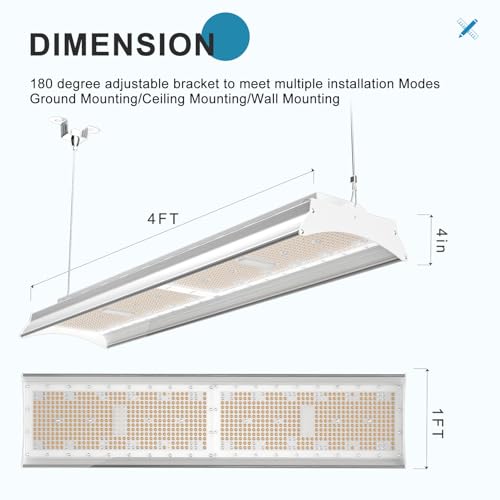 Lightdot 500W Linear LED High Bay Shop Lights, 4 Pack ETL Certified by Lightdot - Used condition - Image 3