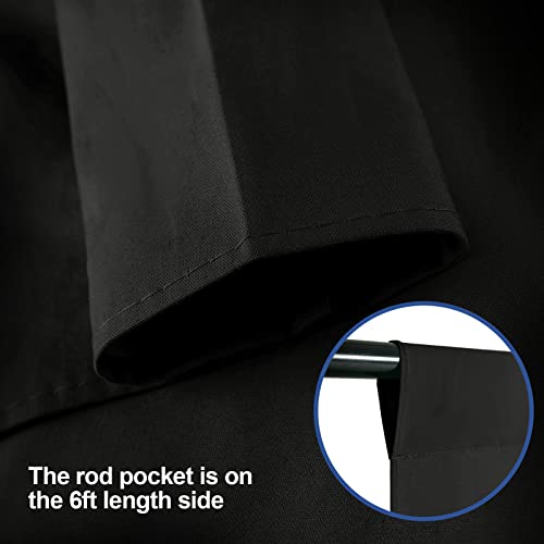 EMART 2.4x3.0m/8x10ft Black Photo Backdrop Screen for Photography Large Back Drop Drapes Party Background Curtain with 4 Backdrop Clips - Image 2