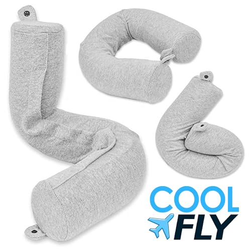 Almohada de viaje de espuma viscoelástica gris claro miniatura 2
