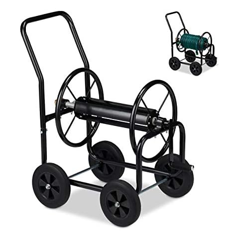 Relaxdays XL Garden Hose Cart with Wheels Cover