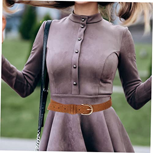 Rivet Western Style Suede Waist Belt for Women Dress and Jeans Accessory Lightweight Comfortable Brown Leather Look Strap with Fashion Design for Casual and Formal Wear3