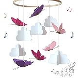 😴【EINZIGARTIGES UND MINIMALISTISCHES DESIGN】 Bringen Sie die Natur mit diesem Babykrippenmobil mit heiterem Vogelmotiv ins Haus! Die grauen Vögel und weißen Wolken kommen zusammen, um diesen beruhigenden Traum zu verwirklichen!