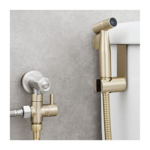 Bidet Sprayer For Toilet, 304 Stainless Steel Hot And Cold Water Bidet Sprayer Bathroom Jet Sprayer Kit For Bathing Pets Wall Mounted Bidet Faucet, Brushed Gold #TOP26