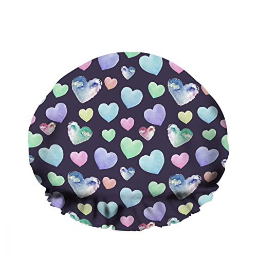 Doppio impermeabileCuffia da a da bagno Cristallo colorato Cuore d'amore Arcobaleno Caldo e luminoso Cartone animato Riutilizzabile Moda Cappello da a per donna Bellezza, BathHair Spa, Hom