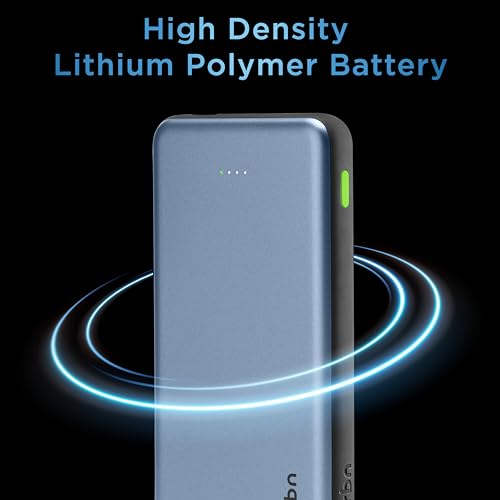Image of URBN Power Bank 10,000mAh - Ultra Slim,22.5W Two Way Fast Charging,Triple Output,Dual Type C PD,12 Layers Circuit Protection,BIS Certified,6 Months Warranty Free Type C Lightning Input Cable - Blue