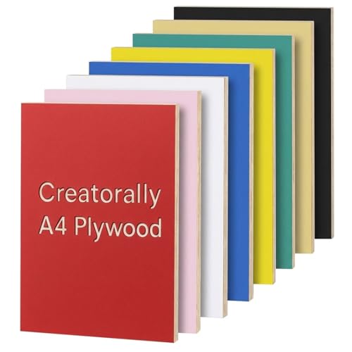 Creatorally 8 Pack Pre-Painted Colored Plywood Sheets, 11.7