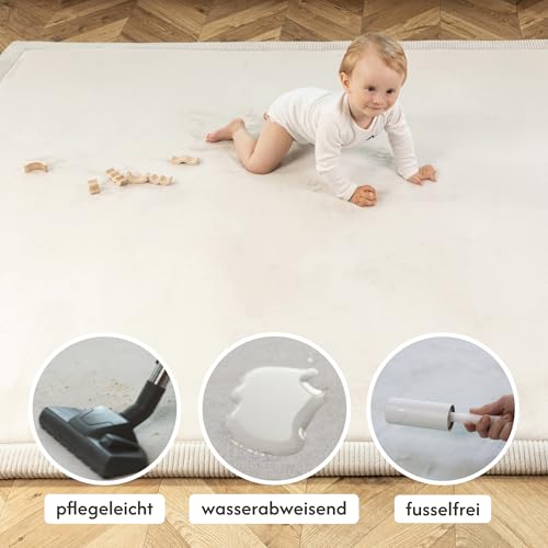 Hakuna Matte Wolkenweiche Spielmatte Baby 150x80x2,5cm, grau, Tatami Matte – Ansicht 4