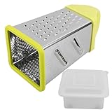 SUPVOX Edelstahl Vierkantreibe mit Aufbewahrungsbox 4 seitiger Gemüseschneider für Kartoffeln Gurken und Käse Multifunktionale Küchenreibe für Gemüsezubereitung