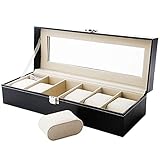 Caja de Relojes Estuche para Relojes y joyeros con 6 Compartimentos