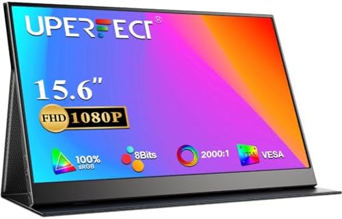 UPERFECT Upgrade 15.6" Portable Monitor, 2000:1 CR 1080P IPS Matt...