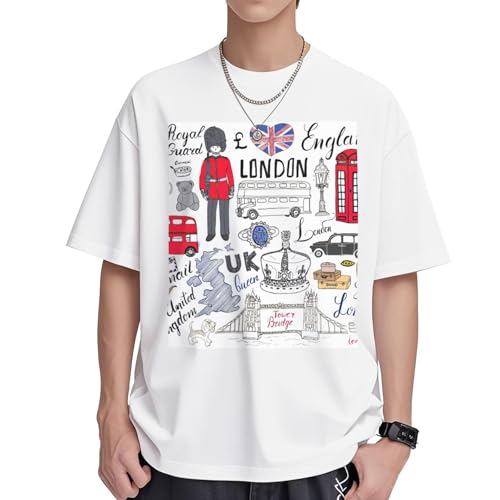 T-shirt imprimé London femme en coton col rond coupe ample anti-transpiration