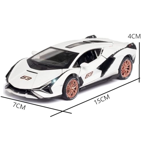Image of 1:32 Alloy Lamborgini Sian Toy Car Metal Model Sian -63 Pull Back Diecast Car with Openable Door and Sound Light, Gifts Toys for Kids