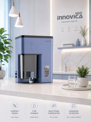 Image of Aqua Innovica 9-Stage RO Water Purifier with Alkaline, Copper, Zinc & LED UV | 10L Storage | TDS Controller | up to 3000 TDS | for Home & Office | Municipal & Borewell | NSF Certified