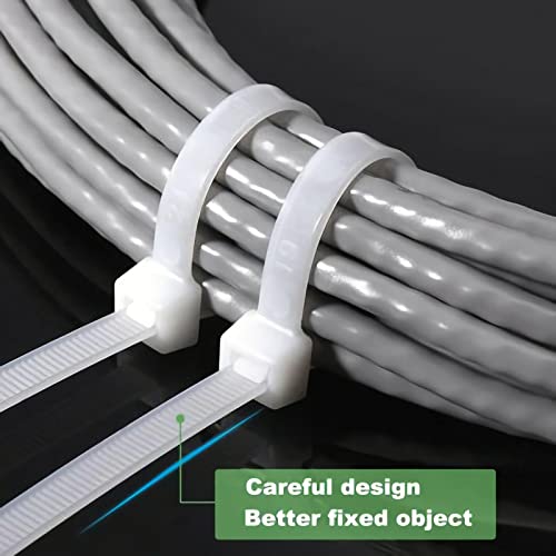 Zip Ties 16 Inch White Clear Cable Ties 100 Per Pack Plastic Ties Wraps With 60 Pounds Tensile #TOP3
