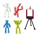 Zing Stikbots, Set of 4 Clear Stikbot Poseable Action Figures and Mobile Phone Tripod, Stop Motion Animation Toys, Great for Kids Ages 4 and Up