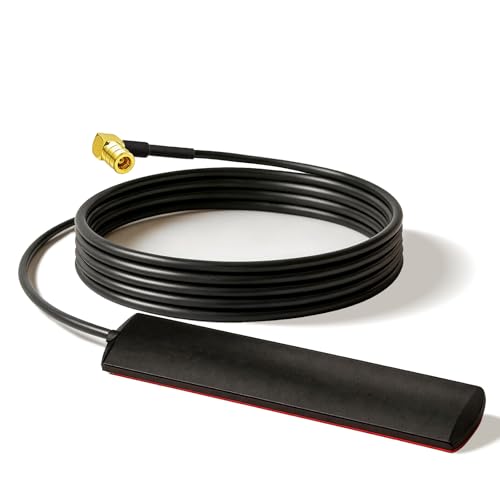 Bingfu DAB Car Aerial SMB Adhesive Mount Hidden Patch Antenna RG174 3M 9.8ft Coax Cable Compatible for DAB Tuner Radio Pioneer Pure Highway Alpine TechniSat Yamah Head Unit