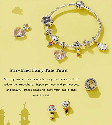 HMMJ S925 pingentes de prata pendentes para mulheres meninas, pingente de princesa da cidade de cont