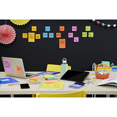Post-It Super Sticky Notes, 3X3 In, 3 Pads, 2X The Sticking Power, Bright Colors (Orange, Pink, Green), Recyclable (3321-Ssau) #TOP6