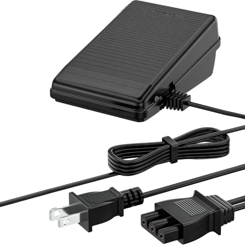 Foot Pedal Power Cord Compatible with Singer Sewing Machine, D Shape Plug Compatible with Singer 4452 4432 4423 4411 5554 5532 5523 5511 m1150 m1500 m2100(359102-001)