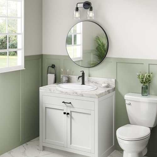 Kraus Elavo 22 in. Oval Porcelain Ceramic Self-Rimming Drop in Bathroom Sink in White with Overflow Drain, KCT-101 by Kraus - Image 9