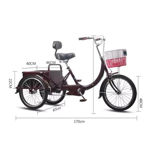 Triciclo Adulto 3 Ruedas 20 Pulgadas con Canasto miniatura 2