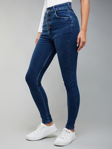 Image of Dolce Crudo Women's Skinny Fit High Rise Cropped Length Stretchable Denim Jeans