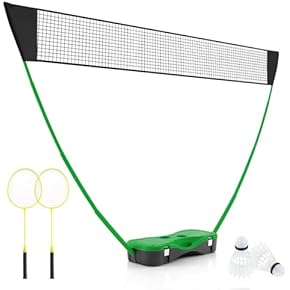 ENOVI EasyGo Badminton Net Set 4 Rackets 4 Birds Portable