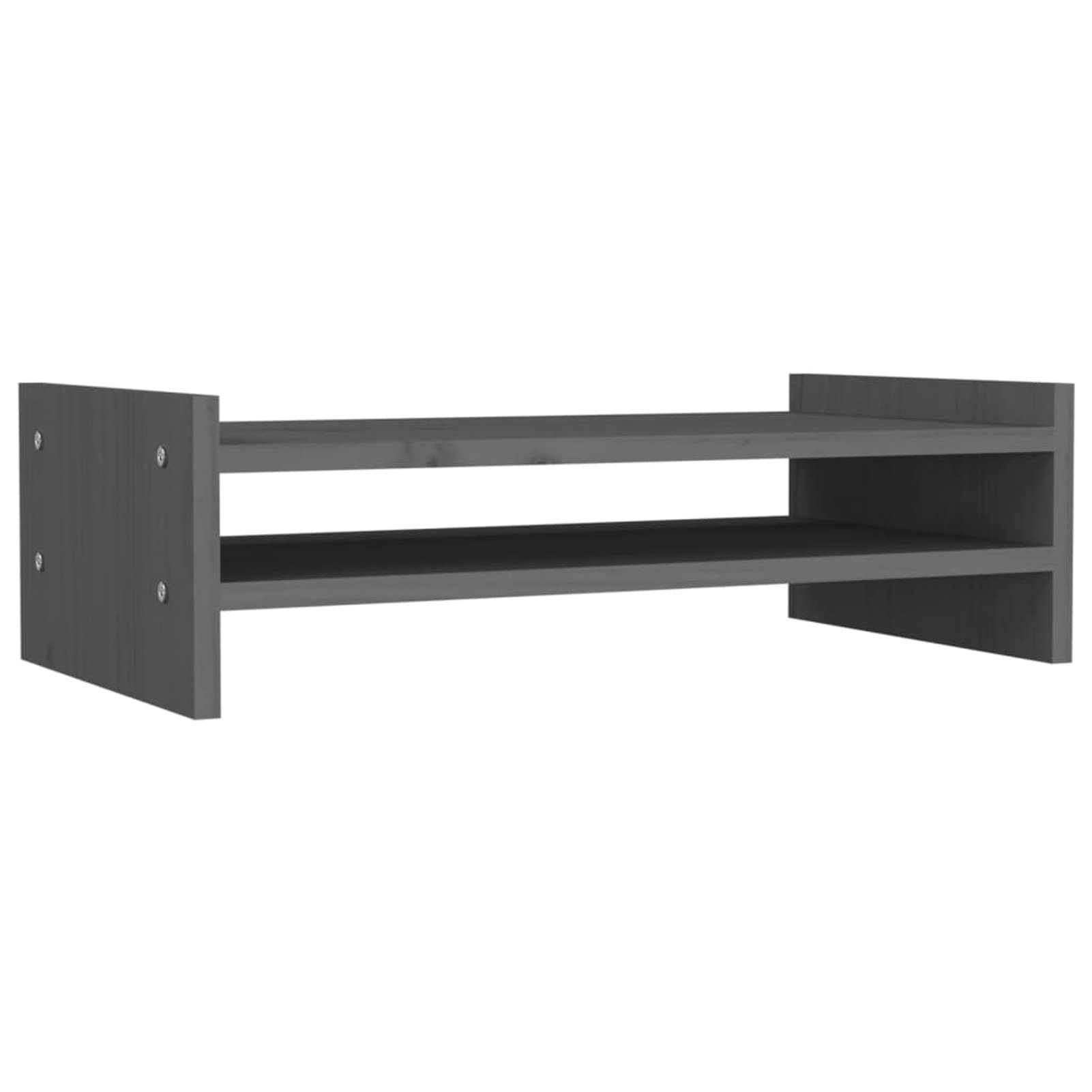 Gecheer Supporto per Monitor Grigio 50x27x15 cm Legno Massello di Pino-PLT1928