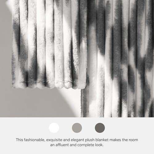 Image of BEDELITE Ribbed Twin Blanket for Couch & Bed, Black&White, 60 inchx80 inch | Ultra-Soft Plush Fleece, Cozy, Warm Yet Lightweight, Ribbed Texture, Home Decor, Machine Washable, Giftable, All-Season Use