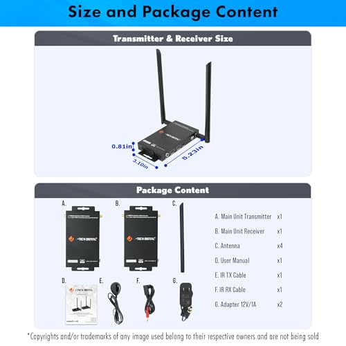 J-Tech Digital Wireless HDMI Transmitter and Receiver 4K 60Hz Up to 196ft., 5.1/5.2 GHz Low Latency HDMI Loop Output SSID Pairing Channel Change IR Passthrough [JTECH-WEX4K-50] by J-Tech Digital - Image 9