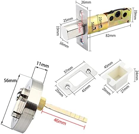 Qrity Single Cylinder Deadbolt, Round Deadbolt Lock with Keys, Modern Door Locks, Zinc Alloy Deadbolt, Invisible Door Lock for Front Door, Entrance Door, Passage Door