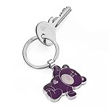 TROIKA Benny SCHLÜSSELANHÄNGER - KR14-11/PU - Schlüsselanhänger Teddybär mit Herz - Metallguss - glänzend - verchromt - lila- das Original von TROIKA