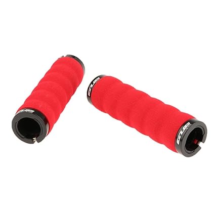 Sahil Enterprises Non Slip Bike Handlebar Grips Mountain Bike Wavy Sponge Rubber Handle Red