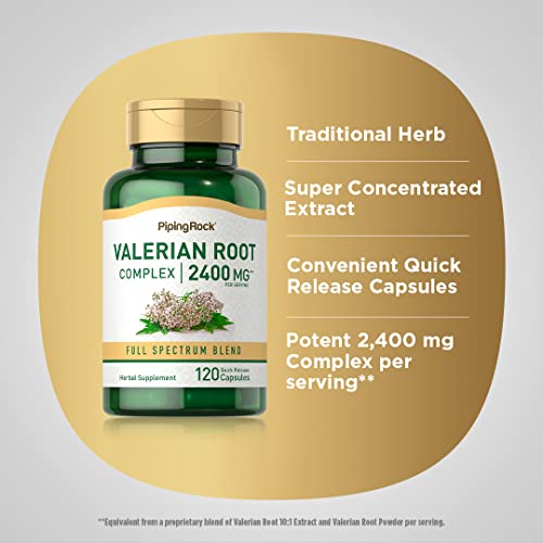 Piping Rock 3111A Valerian Root Capsules 2400 Mg | 120 Count | Herbal Extract Supplement thumb #3