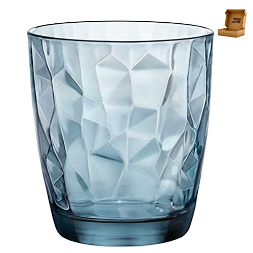 Cosecha Privada 6 Vasos Diamond - Envio 24h - 6 x Vasos elegantes 39 cl de agua de cristal, con acabado de diamantes - Vaso Whisky Azul (Blue)