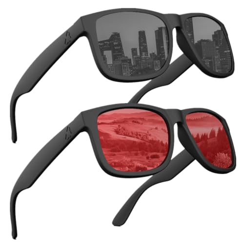 Image of MAXJULI Polarized Sunglasses for Men and Women,UV Protection Rectangular Sun Glasses 8806