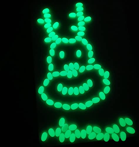 Glow In The Dark Garden Pebbles, Christmas Glow In The Dark Rocks Outdoor,Luminous Pebbles Glow Stones Outdoor For Landscape,Vase Planter, Fish Tanks, Diy Decorative Stones (White Turn Green 200Pcs) #TOP5