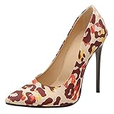  Bviennic Mariage Aiguille Femmes Pointu Escarpins A Enfiler Eté Mode Cuir Verni Escarpins Fête Prom Formal Robe Chaussures Multicolore-Abricot Taille 42 Eu-44Cn