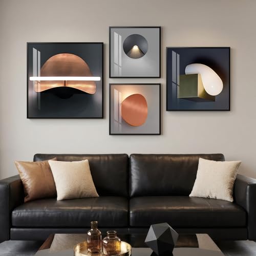 Large Framed Modern Wall Art for Bedroom, 4 Piece Luxury