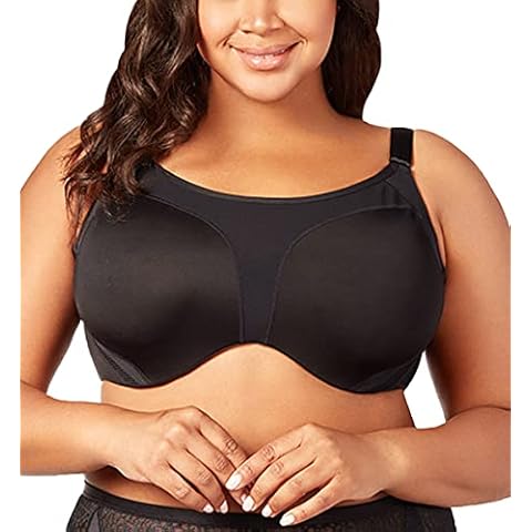 Elila Women's Microfiber Underwire Sports Bra 2511, Black, 42K Cover