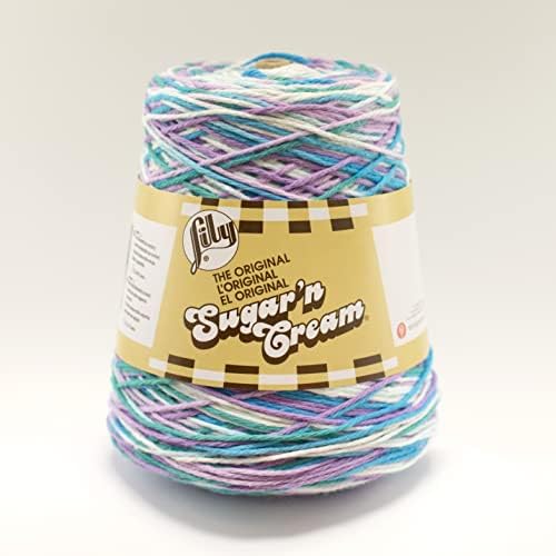 Lily Sugar N Cream Cones Beach Ball Blue Yarn - 1 Pack of 14oz/400g - Cotton - #4 Medium - 706 Yards - Knitting/Crochet