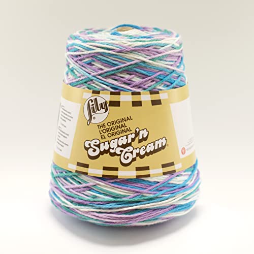 Lily Sugar N Cream Cones Beach Ball Blue Yarn - 1 Pack Of 14Oz/400G - Cotton - #4 Medium - 706 Yards - Knitting/Crochet #TOP12