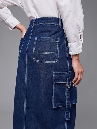 Image of Miss Chase Women's Straight High Rise Mini Denim Skirt