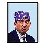 HAUS AND HUES Michael Scott Poster, The Office Gifts, Michael Scott Meme, Office Decor, Bathroom Wall Art (Black Frame, 12x16)