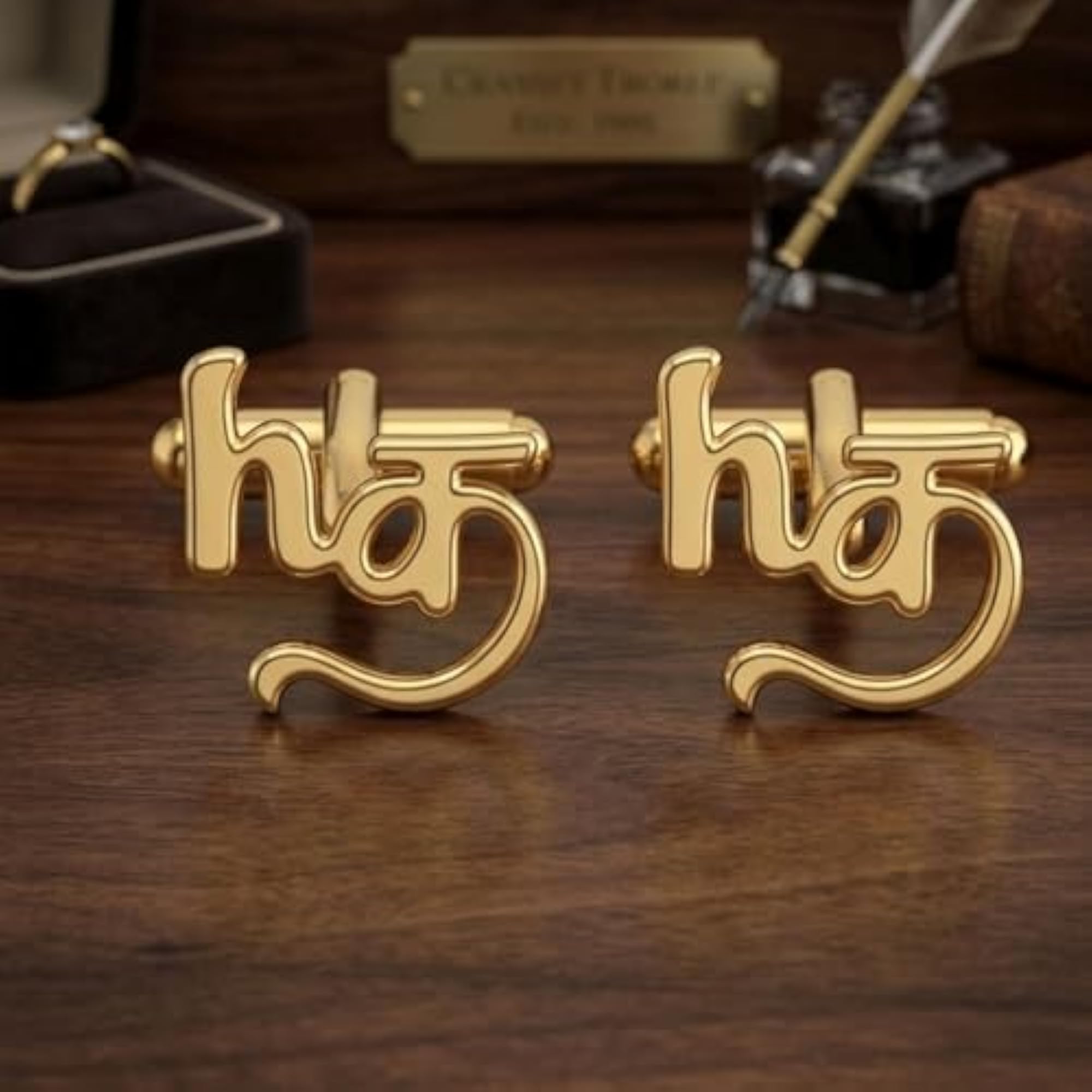Men's Personalized Name Cufflinks, Custom Gift