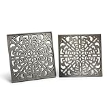 Lunaway - Rejilla de ventilación Decorada de Hierro Fundido para Chimenea y Estufa | Grosor perimetral 1,5 cm | Grosor Central 1 cm (20 x 20 cm)