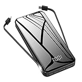 ⚡ High-Speed Aufladung Powerbank: USB C externer Akku mit 18W Power Delivery, die Schnellladung Powerbank mit 4 USB Ports (5 V, 2.1 A / 5 V, 2A) kann mit 4 verschiedenen Geräten gleichzeitig geladen werden. Das angeschlossene Typ-C-Kabel ist ein ultraschnelles Ladedatenkabel. HINWEIS: Das Schnellladen kann nur verwendet werden, wenn Ihr Telefon über eine ultraschnelle Ladefunktion verfügt und nur ein Gerät auflädt.