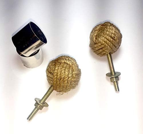 2 pic Ring Nautical Cabinet Knot 2 Rope Knob/Jute Door Knobs Beach Seaside homeDecor Gift image 5