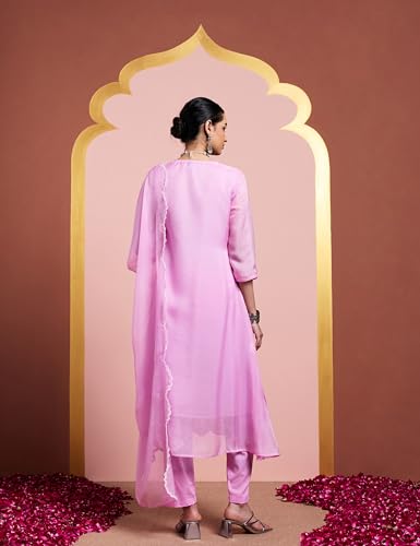 Image of Amazon Brand - Myx Women Kalidar Embroidered Kurta Set (Available in Plus Sizes)