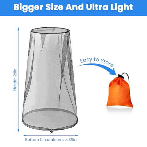 GuoluvSoo 2 Pack Mosquito Head Net, Breathable Bug Net for Hat & Outdoor